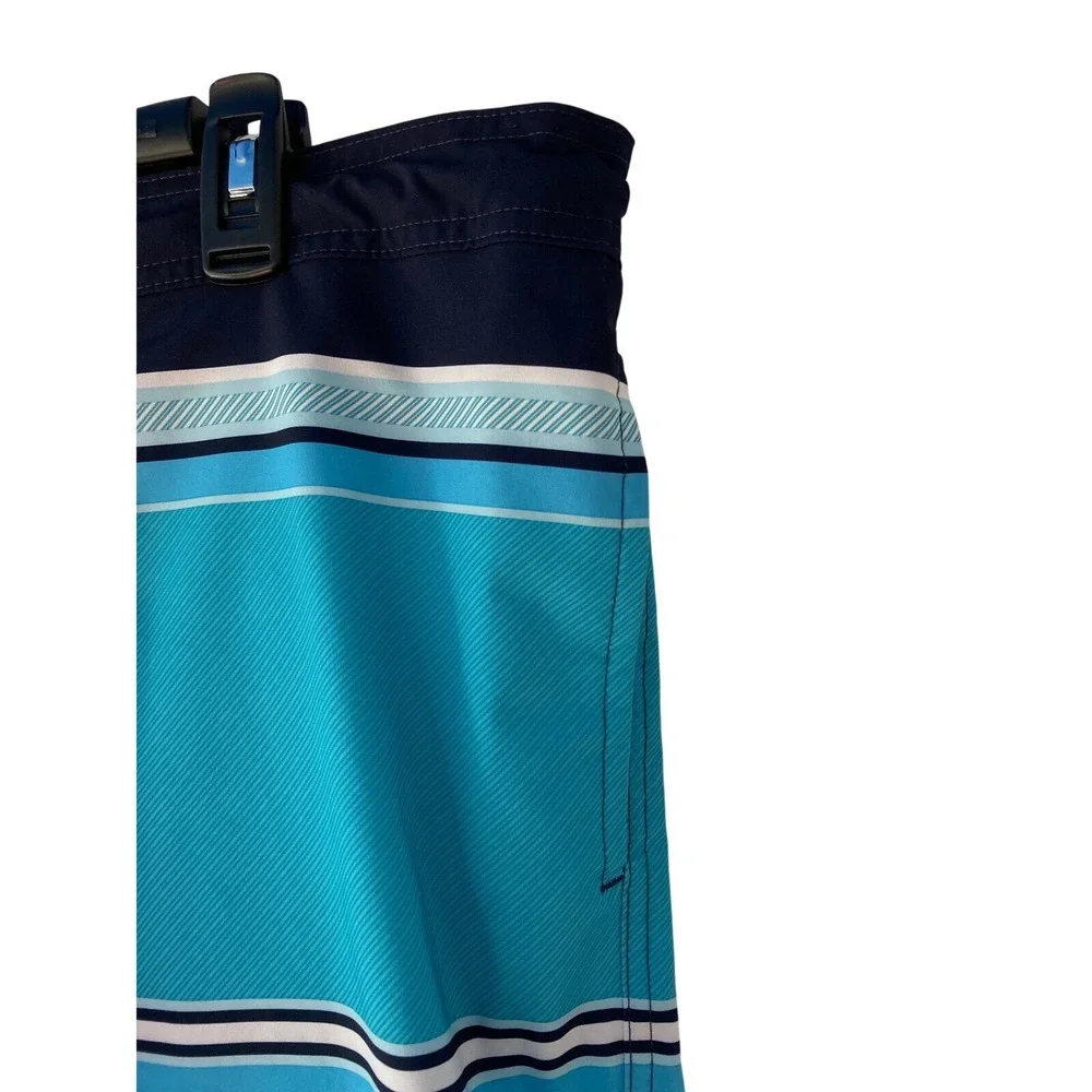 Sonoma Swim Trunks Striped Drawstring‎ Blue Navy White Pockets XL Nice PreOwned